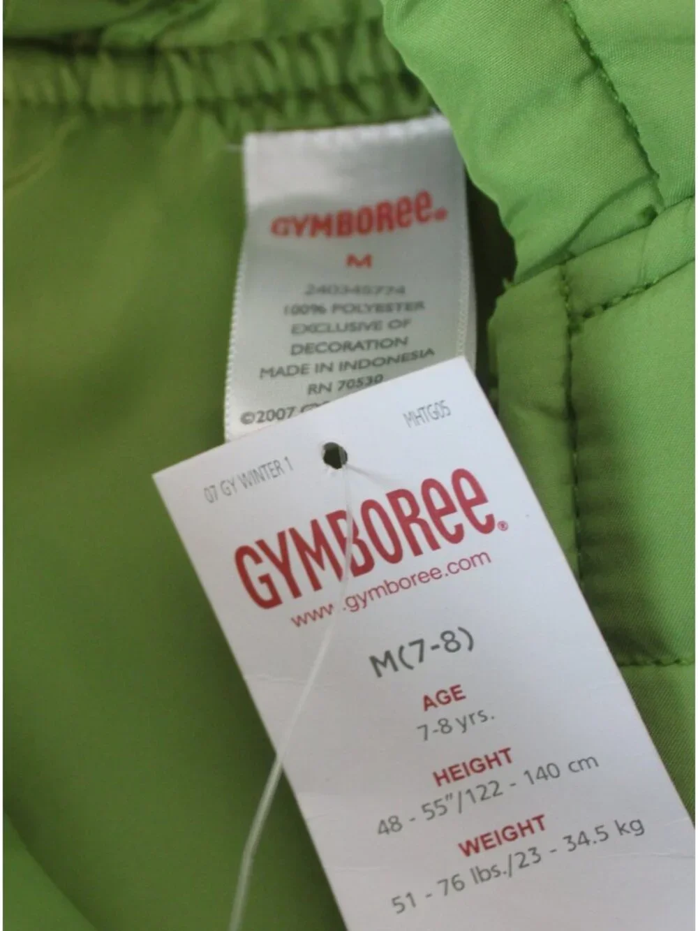 2007 Gymboree Cupcake Cutie Puffer Jacket Coat sz Med 7/8 NWT Green Hoodie Winte